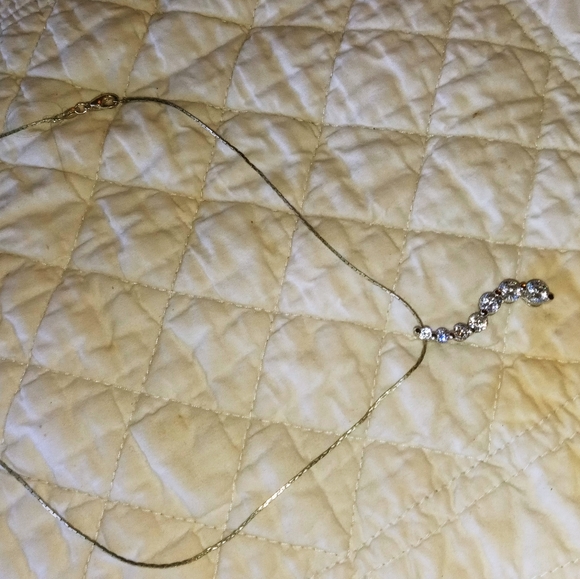 Sterling silver lab created diamond necklace - Picture 4 of 6
